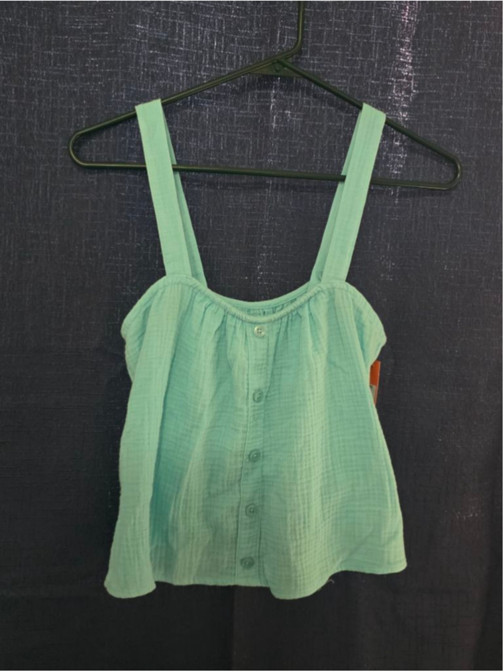Women's Colsie Teal Gauze Button Front Tank Top XS beach cottagecore y2k 90's